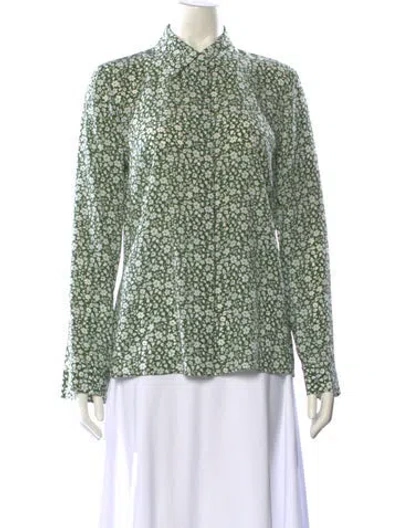 Pre-owned Michael Kors Silk Printed Button-up Top In Multi