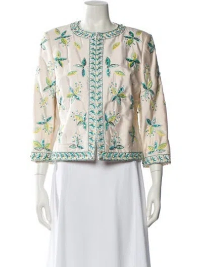 Pre-owned Michael Kors Silk Printed Evening Jacket In Neutral