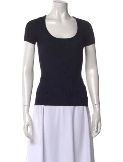 Pre-owned Michael Kors Silk Scoop Neck Sweater In Gray