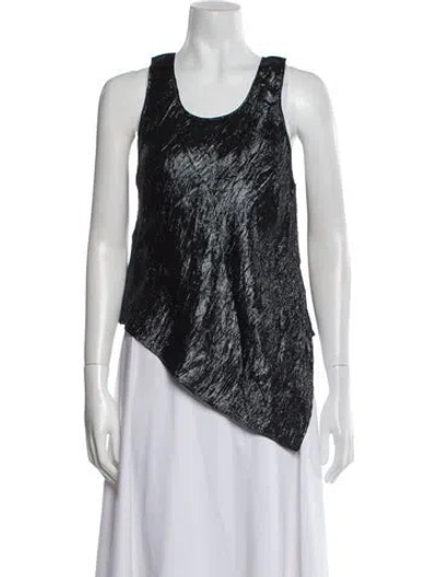 Pre-owned Michael Kors Silk Scoop Neck Top In Black