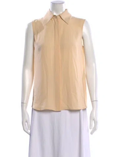 Pre-owned Michael Kors Silk Sleeveless Button-up Top W/ Tags In Neutral