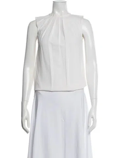 Pre-owned Michael Kors Silk Sleeveless Top In White