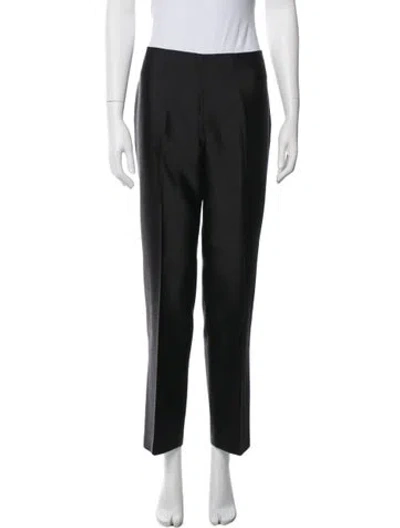 Pre-owned Michael Kors Silk Straight Leg Pants In Black