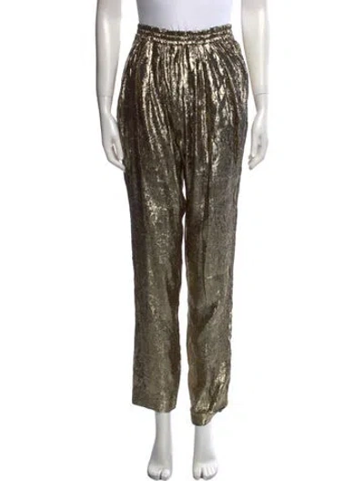Pre-owned Michael Kors Silk Straight Leg Pants In Multi