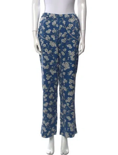 Pre-owned Michael Kors Silk Wide Leg Pants In Blue