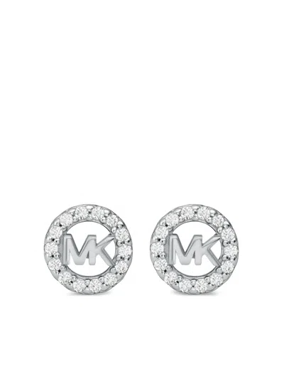 Michael Kors Crystal-embellishment Earrings In Silver