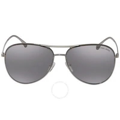 Michael Kors Silver Mirror Pilot Ladies Sunglasses Mk1089 12086g 59 In Gray