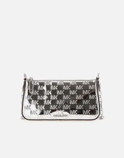 Michael Kors Silver Synthetic Chain Shoulder Bag In Metallic