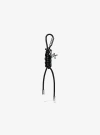 Michael Kors Silver-tone And Braided Cord Bag Charm In Black