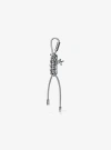 Michael Kors Silver-tone And Metallic Braided Cord Bag Charm In Silver