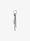 Michael Kors Silver-tone And Speckled Cord Bag Charm In Gray