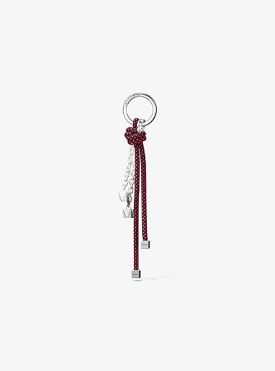 Michael Kors Silver-tone And Speckled Cord Bag Charm In Brown