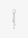 Michael Kors Silver-tone And Speckled Cord Bag Charm In White