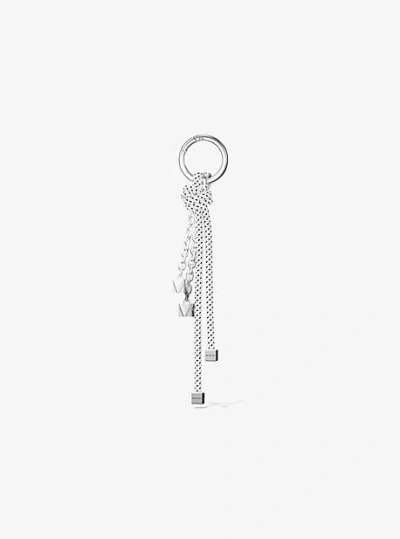 Michael Kors Silver-tone And Speckled Cord Bag Charm In White