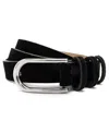 Michael Kors Silver-tone Buckle Leather Belt In Black