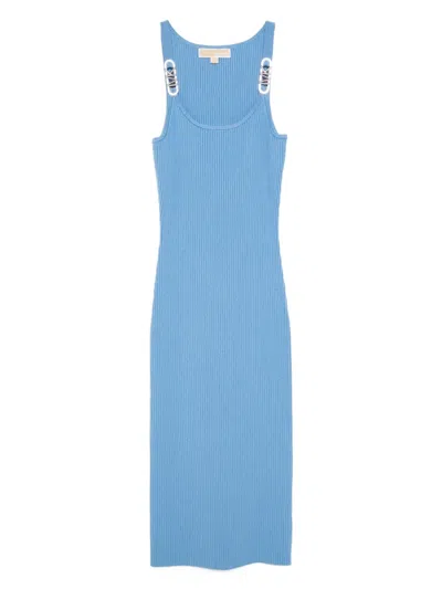 Michael Kors Silver-tone Hardware Dress In Blue