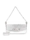 Michael Kors Silver-tone Medium Parker Shoulder Bag In Grey