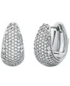 Michael Kors Silver-tone Teardrop Hoop Earrings In Metallic