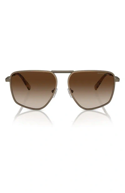 Michael Kors Silverton 58mm Pilot Sunglasses In Brown Gradient