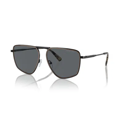 MICHAEL KORS MICHAEL KORS SILVERTON DARK GREY NAVIGATOR MEN'S SUNGLASSES MK1153 100587 58