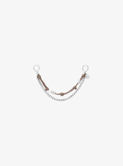 Michael Kors Silver-tone Charm And Chain Bag Charm In Grey