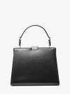 Michael Kors Simone Leather Satchel In Black