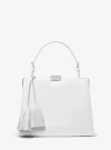 Michael Kors Simone Leather Tassel Satchel In White