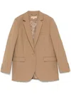 Michael Kors Single-breasted Blazer In Brown