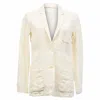 Michael Kors Single Breasted Blazer In White Linen