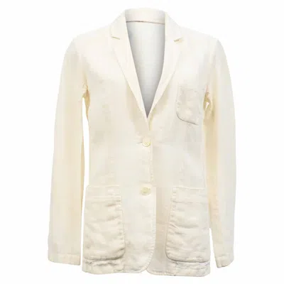 Michael Kors Single Breasted Blazer In White Linen