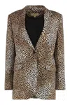 Michael Kors Single-breasted Two-button Blazer In Animal Print