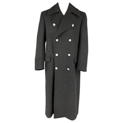 Pre-owned Michael Kors Size 38 Charcoal Wool Blend Double Breasted Coat In Black