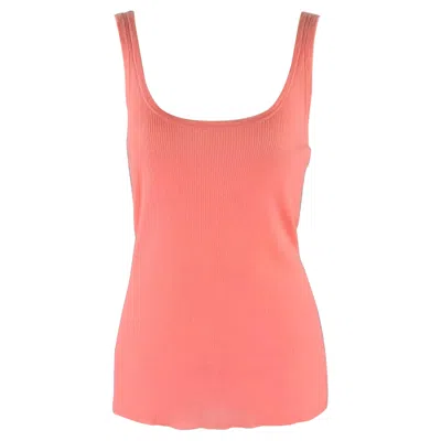 Pre-owned Michael Kors Size M Pink Ribbed Tank Casual Top