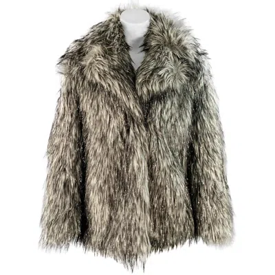 Pre-owned Michael Kors Size S Grey Silver Acrylic Blend Coat In Gray