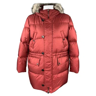 Pre-owned Michael Kors Size Xxl Burgundy Quilted Nylon Down Filled Coat In Red