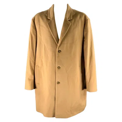 Pre-owned Michael Kors Size Xxxl Camel Wool Blend Notch Lapel Coat In Brown