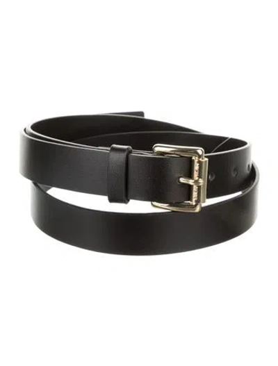 Pre-owned Michael Kors Skinny Leather Belt In Black