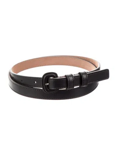Pre-owned Michael Kors Skinny Leather Belt In Black
