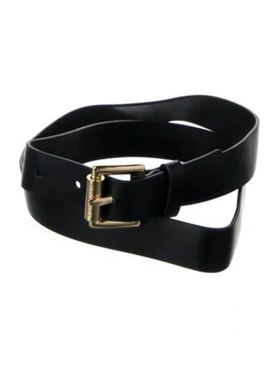 Pre-owned Michael Kors Skinny Leather Belt In Blue
