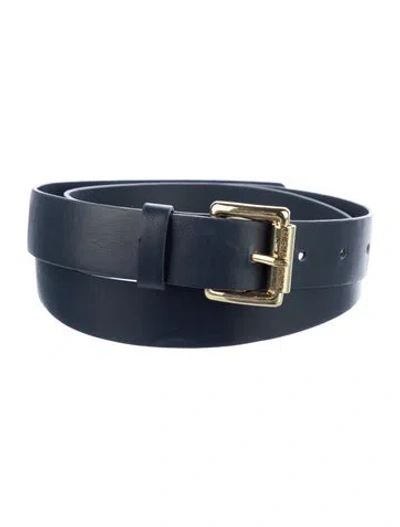 Pre-owned Michael Kors Skinny Leather Belt In Blue