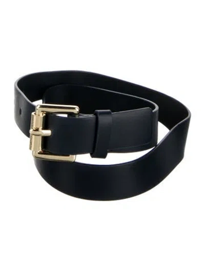 Pre-owned Michael Kors Skinny Leather Belt In Blue