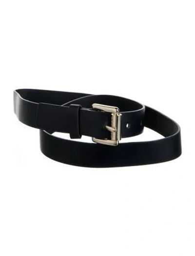 Pre-owned Michael Kors Skinny Leather Belt In Blue