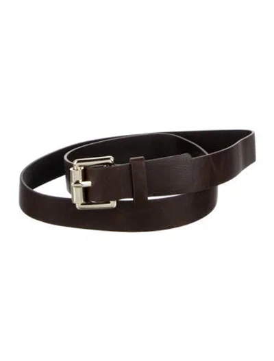 Pre-owned Michael Kors Skinny Leather Belt In Brown