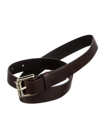 Pre-owned Michael Kors Skinny Leather Belt In Brown