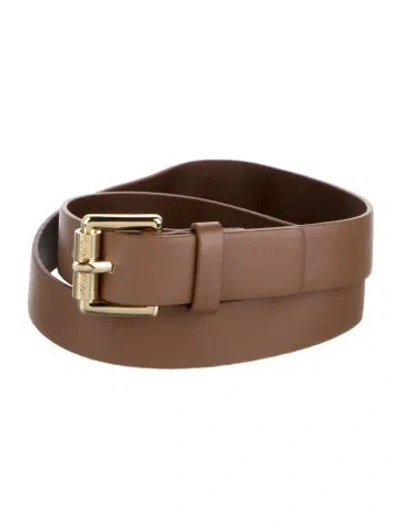 Pre-owned Michael Kors Skinny Leather Belt In Brown