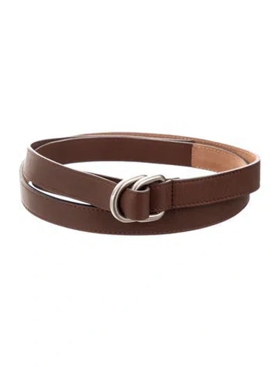 Pre-owned Michael Kors Skinny Leather Belt In Brown