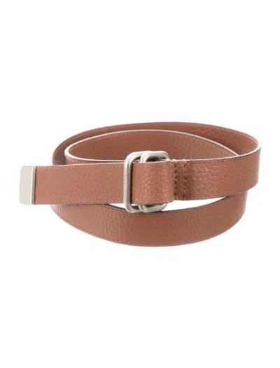 Pre-owned Michael Kors Skinny Leather Belt In Brown
