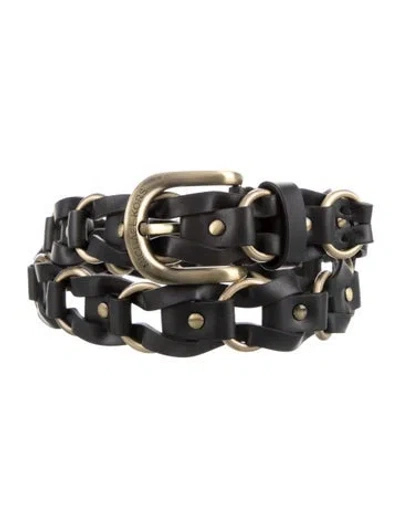 Pre-owned Michael Kors Skinny Leather Belt In Multi