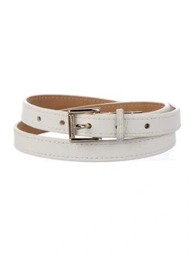 Pre-owned Michael Kors Skinny Leather Belt In Neutral