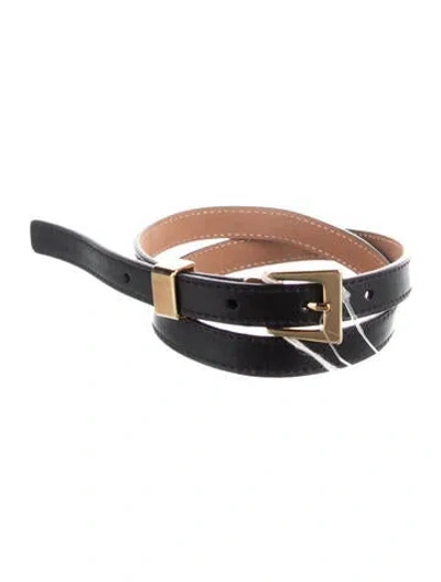 Pre-owned Michael Kors Skinny Leather Belt W/ Tags In Blue